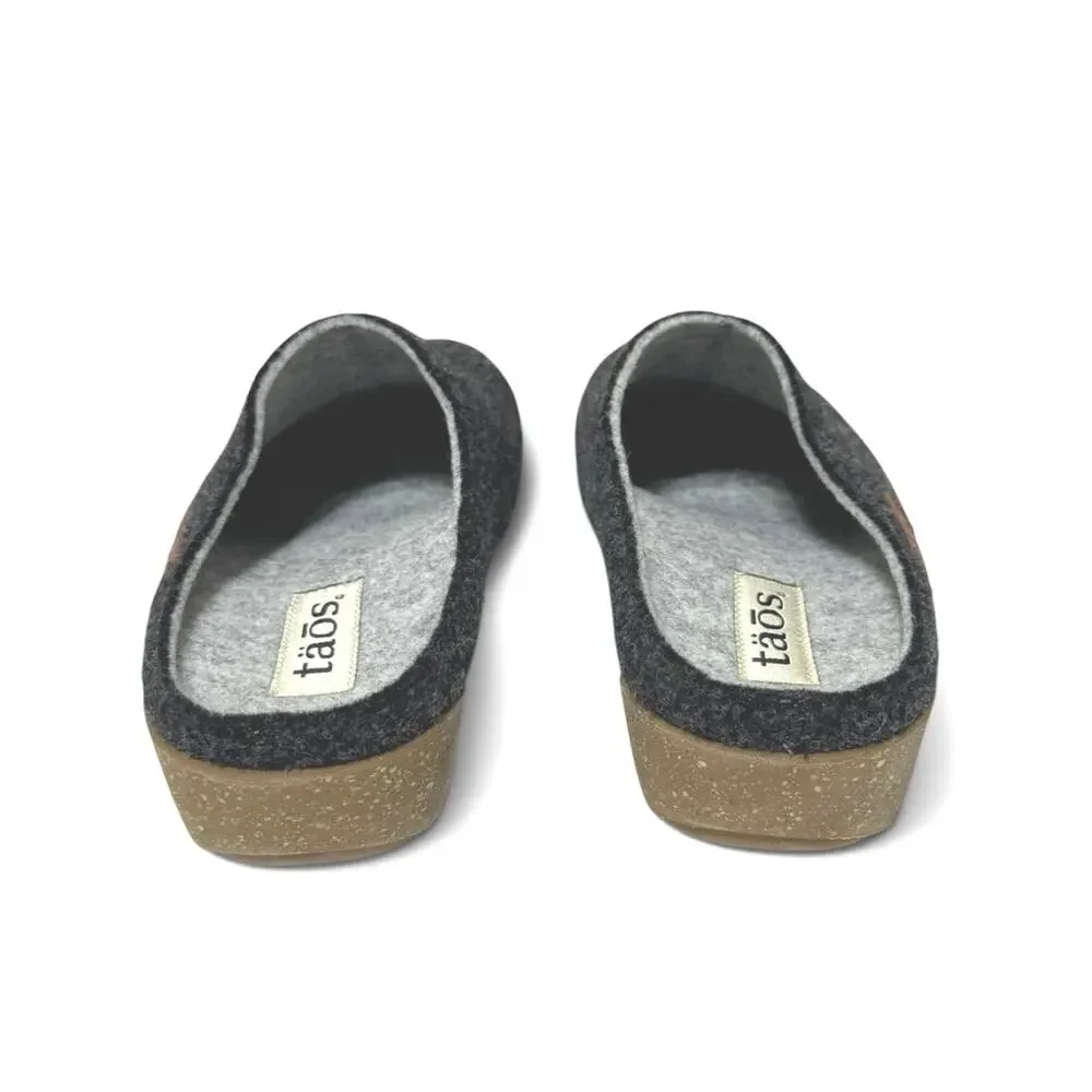 Taos Women’s Woolness Slip On Clog 9-9.5 Black Wool Upper Faux Fur Insole